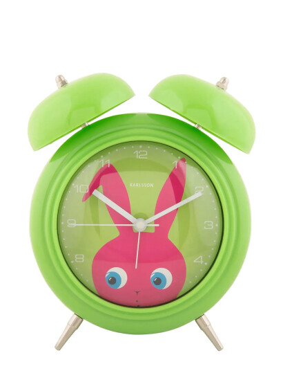 Karlsson Vekkerklokke Peekaboo Bunny Dark Green Green 18,2cm
