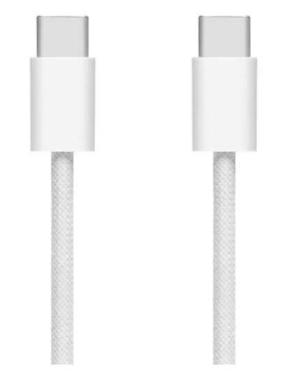 Linocell Flettet USB-C- til USB-C-kabel 60W Hvit 2 m