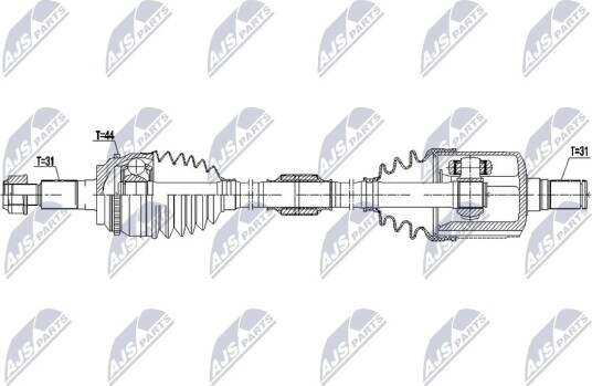 NTY NPW MZ 129 Drivaksel NTY NPW MZ 129 Drivaksel