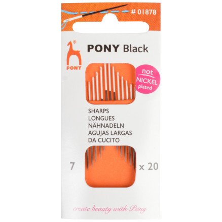 Pony svarte synåler størrelse 7 20 stk Pony svarte synåler størrelse 7 20 stk