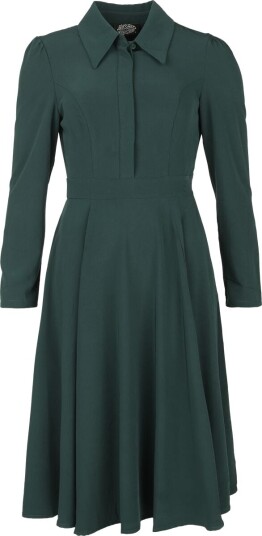 H&R London Middellang kjole   Olive Bloom Dress   XS til 3XL   Damer   grønn