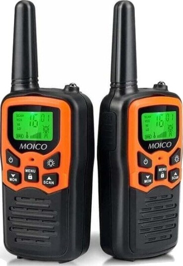 Langdistanse Walkie Talkies for Voksne med 22 FRS-kanaler, LED-lommelykt, LCD-skjerm, VOX, Kompatibel med Fotturer, Camping (Pakke med 2)