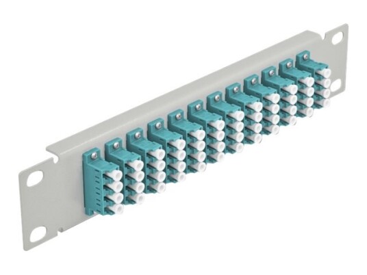 Delock - Koblingspanel - Skapmonterbar - Lc Mm X 48 - Grå Akvamarin - 1U - 10"