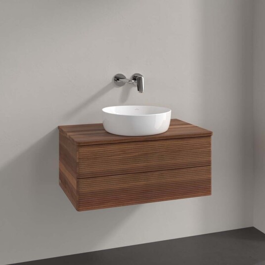 Villeroy & Boch Antao Servantskap med 2 skuffer 80x50x36 cm m/lys Valnøtt Villeroy & Boch Antao Servantskap med 2 skuffer 80x50x36 cm m/lys Valnøtt