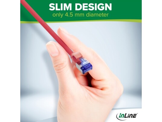 Inline® Patchkabel Slim Cat.6A S/Ftp Tpe Lszh Flexibel Poe Grau 20M 