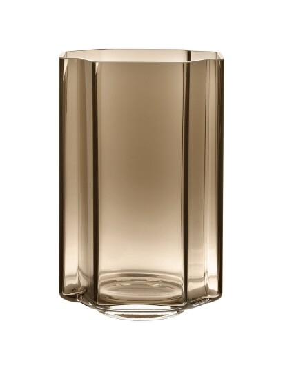 Louise Roe Funki Vase Asymmetric Brown SMOKE H18CM