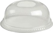 Plastlåg Ø78 Mm Kuppel Med Hul Til Sugerør Pet Klar,50 Ps X 50 Stk/Krt