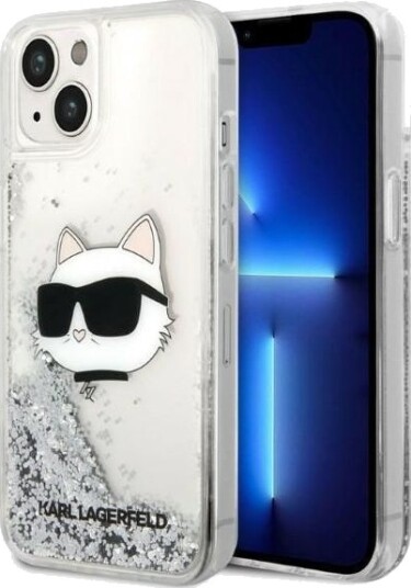 Karl Lagerfeld Mobildeksel iPhone 14 Plus 6,7" Glitter Choupette Sølv