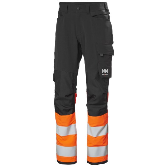 Helly Hansen Alna 4X HH Connect 77340 269 Arbeidsbukse Varsel Mørk Grå/Oransje