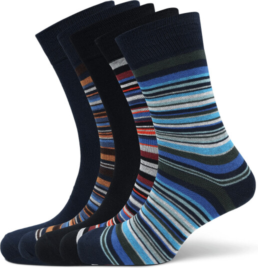 URBAN QUEST | 5 Pack Men Bamboo Basic Socks Multi Color | 40 46