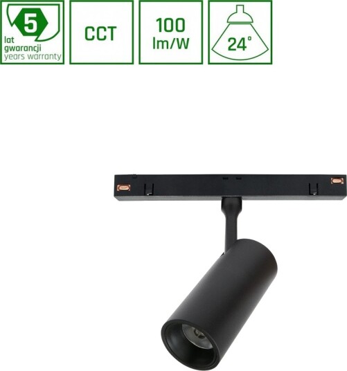 12W 48V skinnespot til Shift systemet CCT   48V DC System Shift spot   Dimbar : Ikke dimbar Kulør : CCT Varm til Kald Hvit