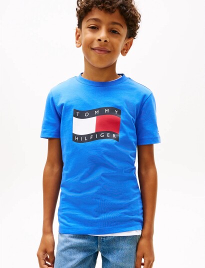 Tommy Hilfiger Wavy Flag T Shirt Blue 176