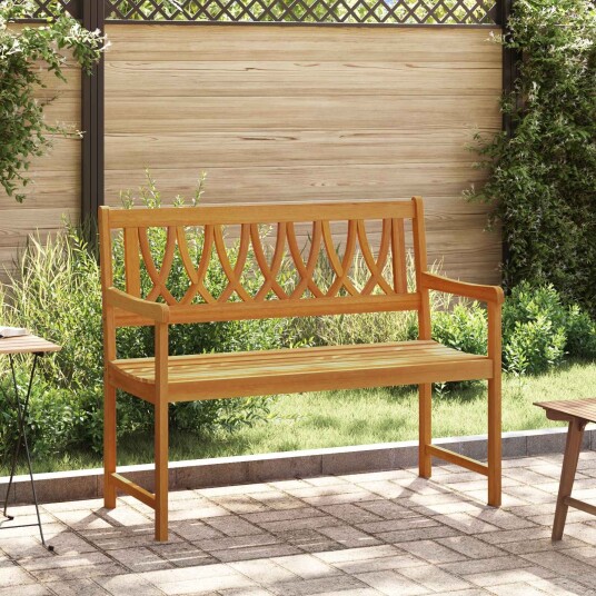vidaXL Utendørs benk 2 seter 110 x 56 x 90 cm Solid akasietre