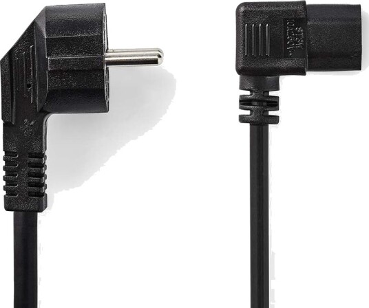 Nedis Strømkabel EU Hann Til IEC-320-C13, Vinklet, 3m - Svart