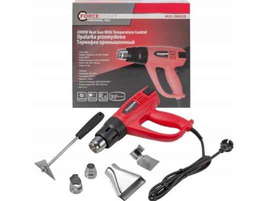 Forcekraft Elektrisk Varmepistol Med Dyser 230V 2000W 60/350/600 Grader