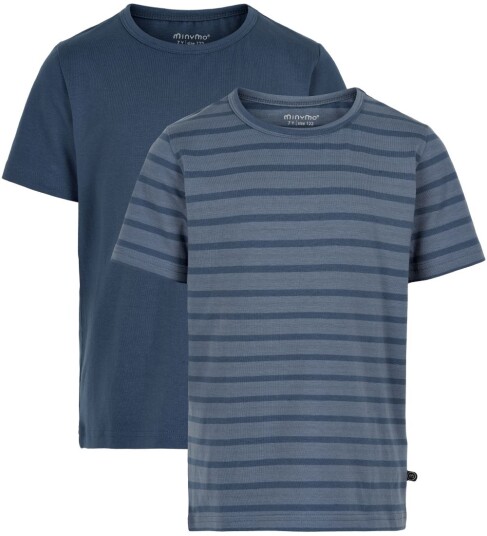 Minymo Basic 32 -T-Shirt Ss (2-Pack) Blue 116 Minymo Basic 32 -T-Shirt Ss (2-Pack) Blue 116