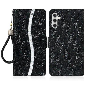 Samsung Galaxy A16 Stilig lommeboketui med glitter Svart
