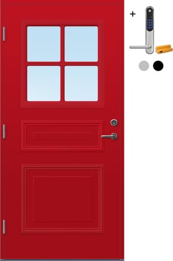 Ytterdør Bygg1 Grimstad med Yale Doorman Classic Home