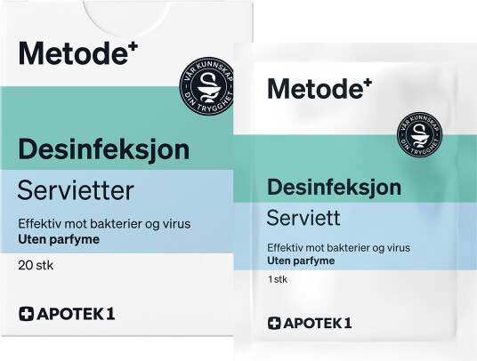 Metode desinfeksjon våtserviett 20 stk