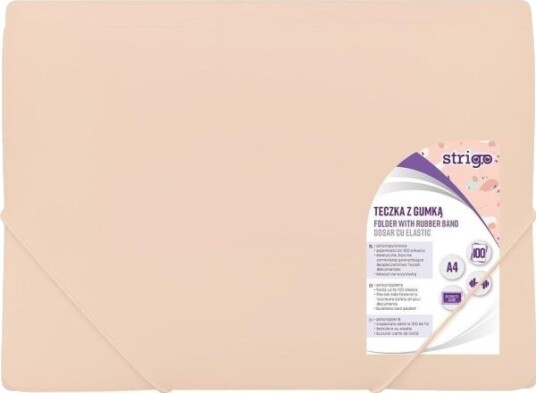 Strigo A4 Mappe Med Strikk Pp Pastell Fersken Strigo A4 Mappe Med Strikk Pp Pastell Fersken
