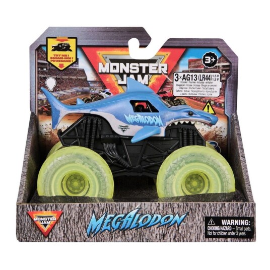 Monster Jam Megalodon Light Up Wheels Monster Truck 1:43 Monster Jam Megalodon Light Up Wheels Monster Truck 1:43