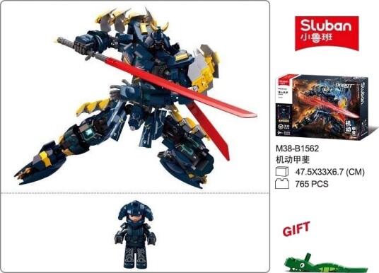 Sluban P.r. Mecha Exosuit Samurai Byggesett 6+ År 765 Deler