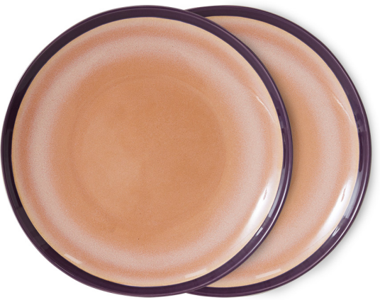 HKliving 70's tallerken Ø27,5 cm 2 pk Bedrock