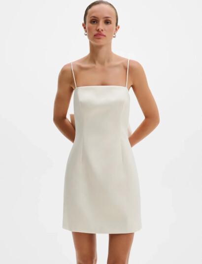 Malina Florinna Slip Bow Mini Dress Cream 42