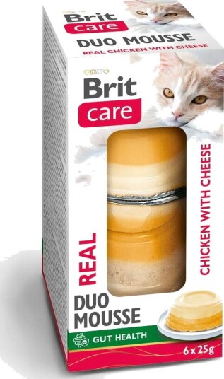 Brit Care Cat Double Layer Mousse Chicken & Cheese 6x25 g