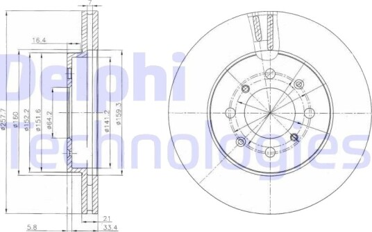 DELPHI BG4148C Bremseskive