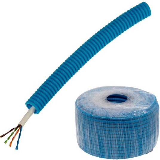 Pipelife Kat6/KTV PowerFlex Multimediakabel forhåndslagt 1 x UTP6, 16 mm x 100 m