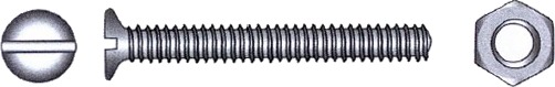 Maskinskrue m/mutter A4 DIN 963/934 - 5 mm - 40 mm - 4 stk
