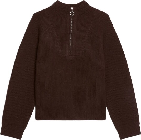 Marc O"Polo Knit Pullover Longsleeve Troyer,Zipper   ESPRESSO BROWN   L