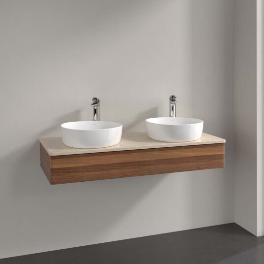 Villeroy & Boch Antao Servantskap med 1 skuff 120x50x19 cm u/lys Valnøtt/Crème