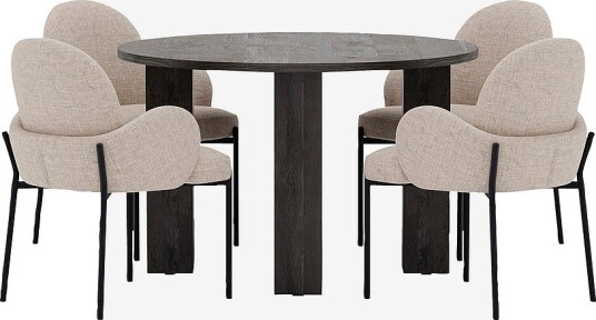 Venture Home Juno spisestuesett med stoler fra Blom Svart Venture Home Juno spisestuesett med stoler fra Blom Svart