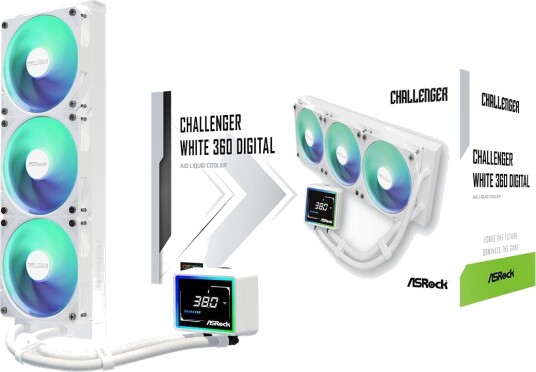 ASRock 360mm Challenger Hvit Væskekjølesystem for Prosessor ASRock 360mm Challenger Hvit Væskekjølesystem for Prosessor