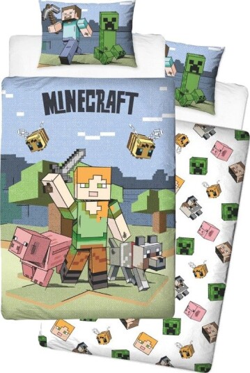 Minecraft Sengesett I Bomull 140x200cm
