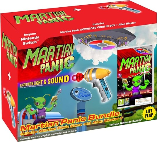 Martian Panic Game and Blaster Gun Bundle Code in Box Switch