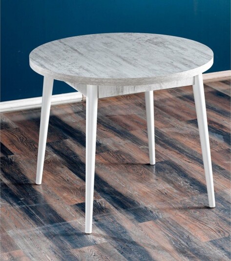 Cavuria Spisebord 90 cm Rund - Antikk/Hvit