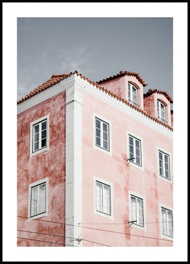 Pink Building in Lisbon Plakat Plakat / 30x40cm