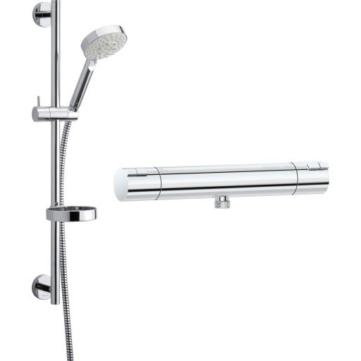 Damixa Zero Dusjarmatur m/Termostat inkl. Dusjsett, Krom