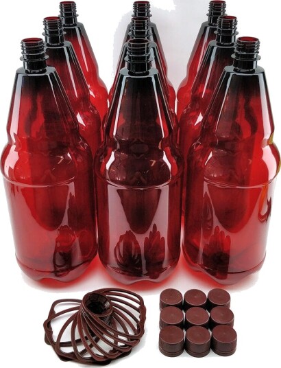 Kegland 2,5 Liter PET flasker 9 stk med kork