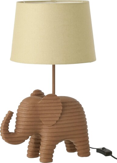 J Line Table Lamp Striped Polyresin Brown   Brown   ONE SIZE