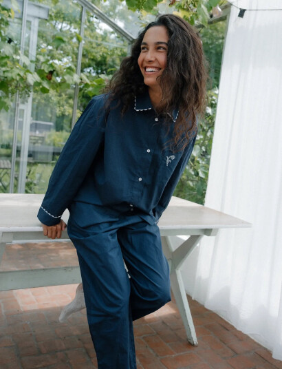 Becksöndergaard Scallop Pyjamas Pants Navy XL