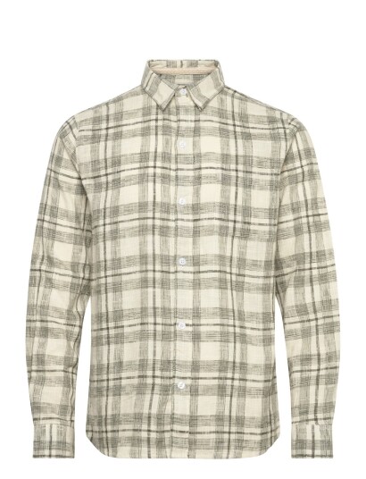 Anerkjendt Akleif Cot/Lin Check Shirt Khaki green XL Anerkjendt Akleif Cot/Lin Check Shirt Khaki green XL