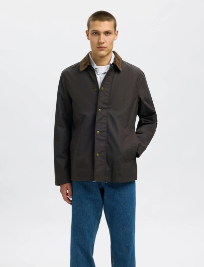 Selected Slhwalter Waxed Cotton 2.0 Jkt Noos - Brown - XL Selected Slhwalter Waxed Cotton 2.0 Jkt Noos - Brown - XL