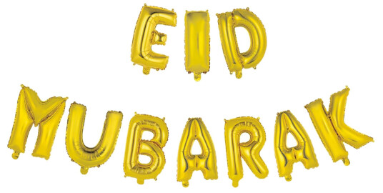 Globos Europe Ballonggirlander Eid Mubarak Gull