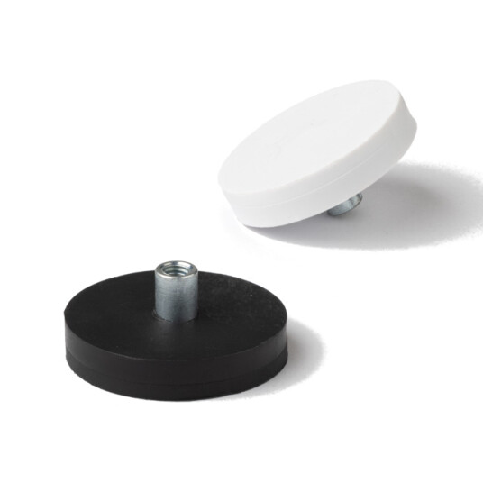 SuperMagneter Gummi Pot-Magnet Ø 31 Mm   M4 Gjenget Hylse   Neodymium