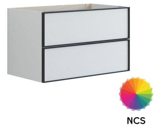 Dansani Inzo Urban Alu ramme Svart Underskap 2 Skuff B60 120xh48xd44cm NCS Farge / 80cm