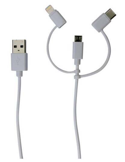 Multi lader kabel lyn, MicroUSB og USB-C Sinox